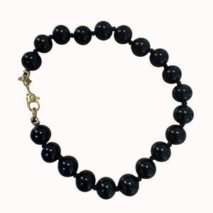 Monet Bracelet Black Gold Tone, Beaded, Knotted, Classic Clasp, Minimal, Neutral